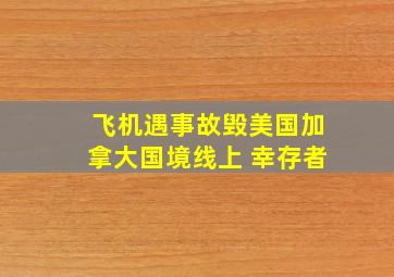 飞机遇事故毁美国加拿大国境线上 幸存者